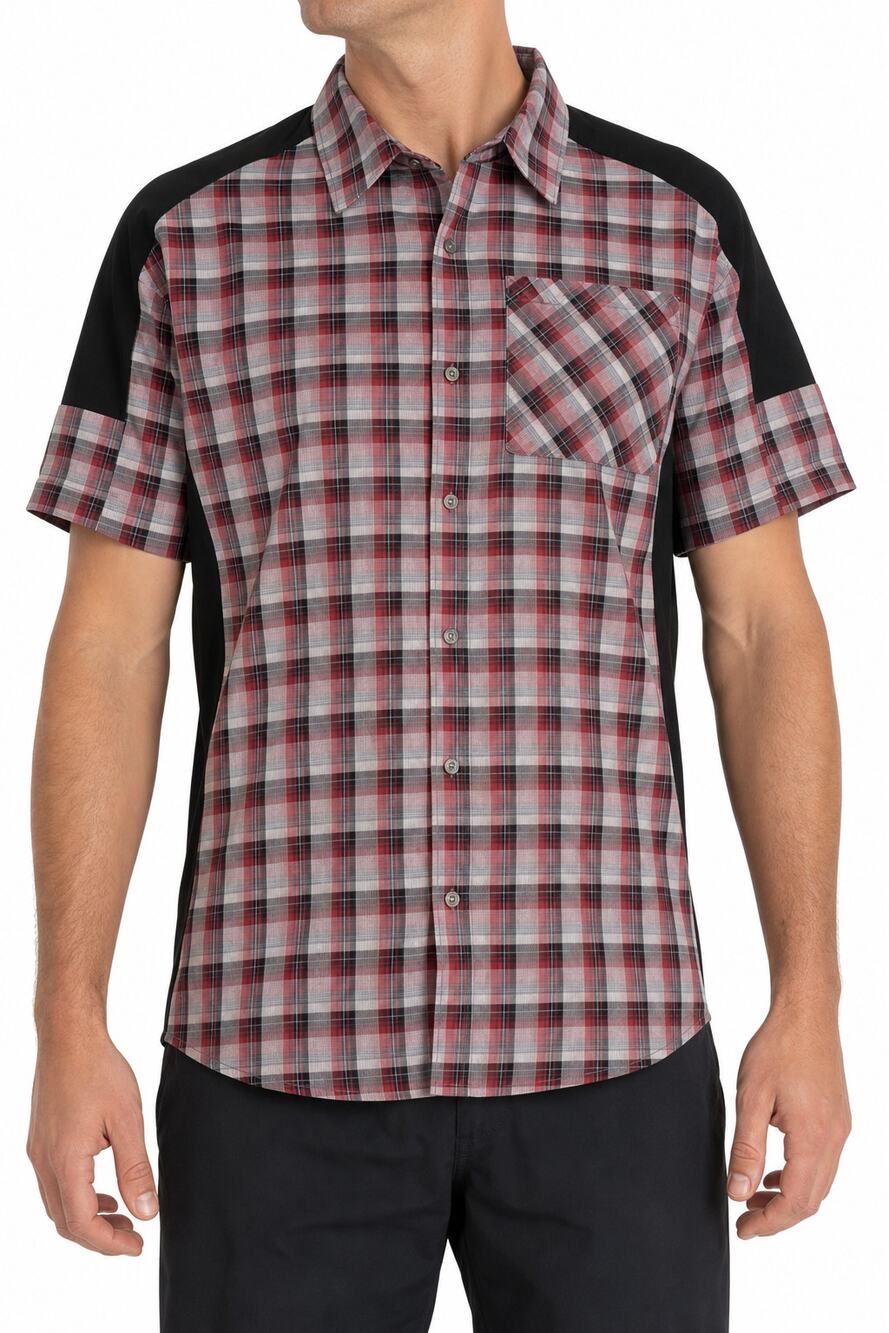 Club Ride Men's Plaid Short Sleeve Clear Snap Shirt Size L Western Cowboy Rodeo